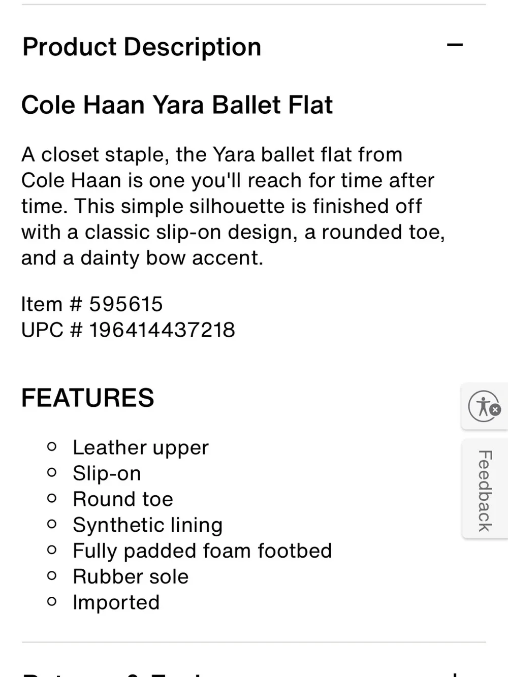 Cole Haan Yara Metallic Gold Soft Leather Ballet Flats Bow Trim 8 Fall Coquette